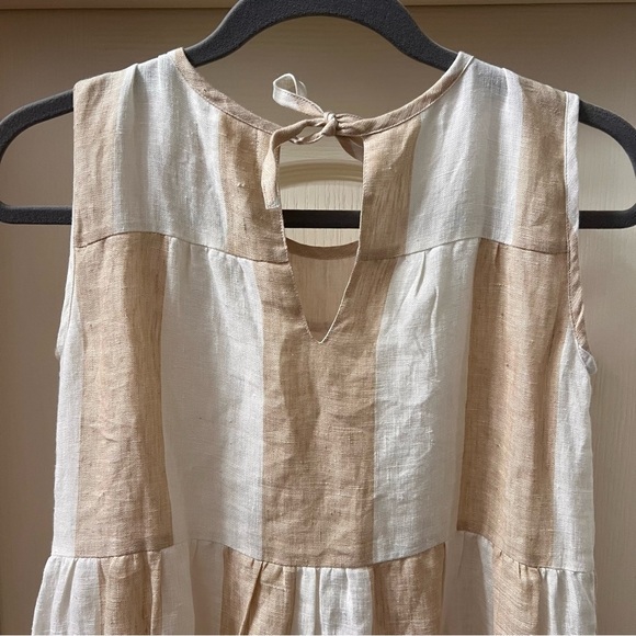 Laude the Label x Madewell tiered organic 100% linen maxi dress with pockets NWT - Picture 8 of 13